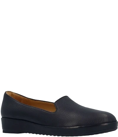 L'Amour Des Pieds Carlow Leather Slip On Platform Wedge Loafers