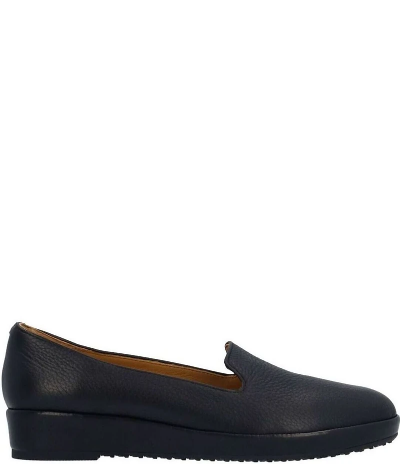L'Amour Des Pieds Carlow Leather Slip On Platform Wedge Loafers