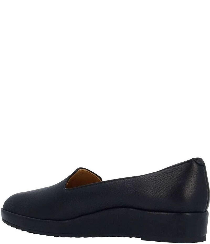 L'Amour Des Pieds Carlow Leather Slip On Platform Wedge Loafers