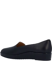 L'Amour Des Pieds Carlow Leather Slip On Platform Wedge Loafers