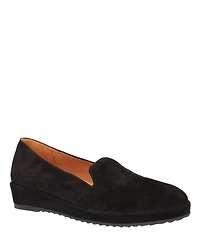 L'Amour Des Pieds Carlow Suede Slip-On Platform Wedge Loafers