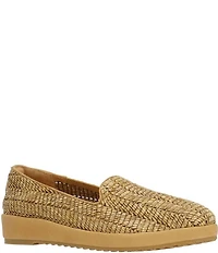 L'Amour Des Pieds Carlow Woven Raffia Platform Wedge Loafers