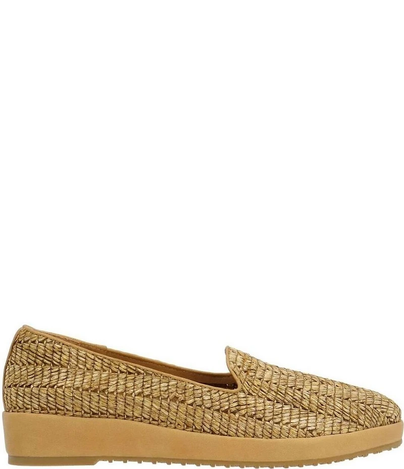 L'Amour Des Pieds Carlow Woven Raffia Platform Wedge Loafers