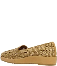 L'Amour Des Pieds Carlow Woven Raffia Platform Wedge Loafers