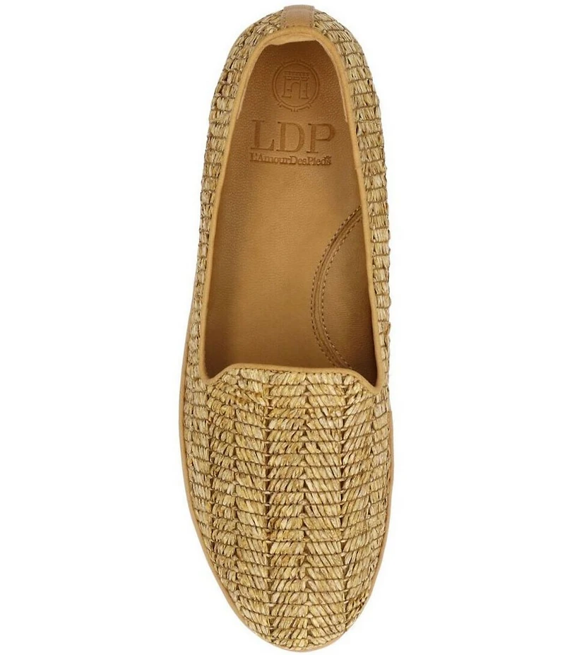 L'Amour Des Pieds Carlow Woven Raffia Platform Wedge Loafers