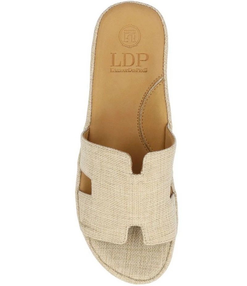 L'Amour Des Pieds Catiana Linen Slide Sandals
