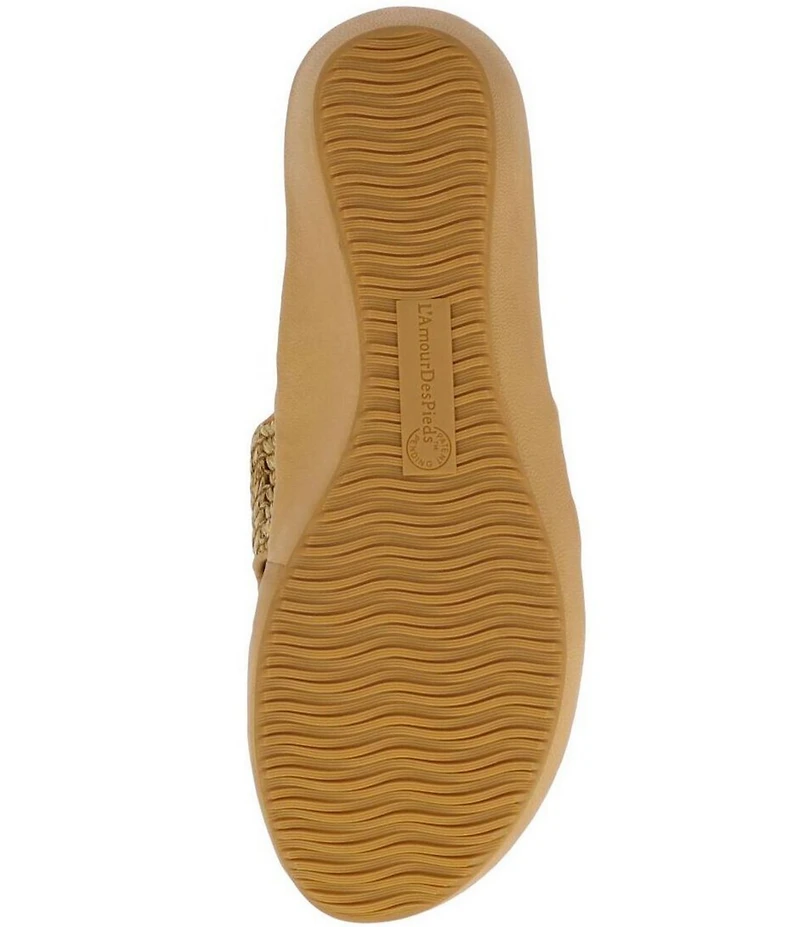 L'Amour Des Pieds Catiana Woven Raffia Slide Sandals