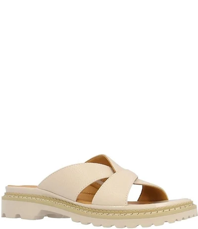 L'Amour Des Pieds Deryn Leather Slide Sandals