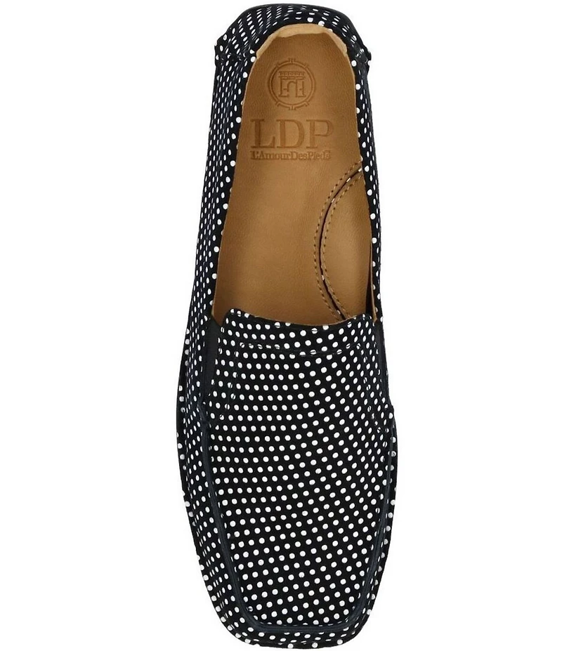 L'Amour Des Pieds Falira Dot Print Leather Driver Loafers