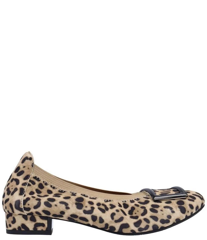 L'Amour Des Pieds Floella Leopard Print Suede Buckle Ornamented Pumps