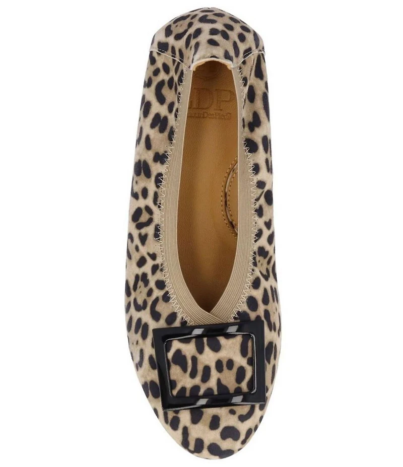 L'Amour Des Pieds Floella Leopard Print Suede Buckle Ornamented Pumps