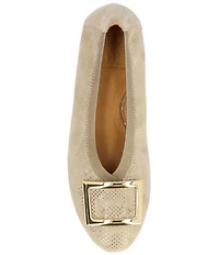 L'Amour Des Pieds Floella Metallic Dot Print Suede Buckle Ornamented Pumps