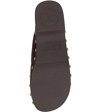 L'Amour Des Pieds Gracen Suede Studded Tassel Clogs