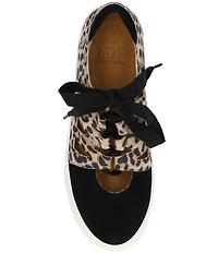L'Amour Des Pieds Kanav Leopard Print Suede Lace Up Sneakers