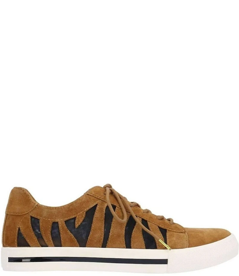 L'amour Des Pieds Keaton Suede and Mesh Lace Up Sneakers