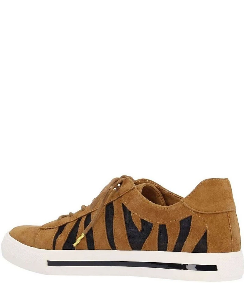 L'amour Des Pieds Keaton Suede and Mesh Lace Up Sneakers