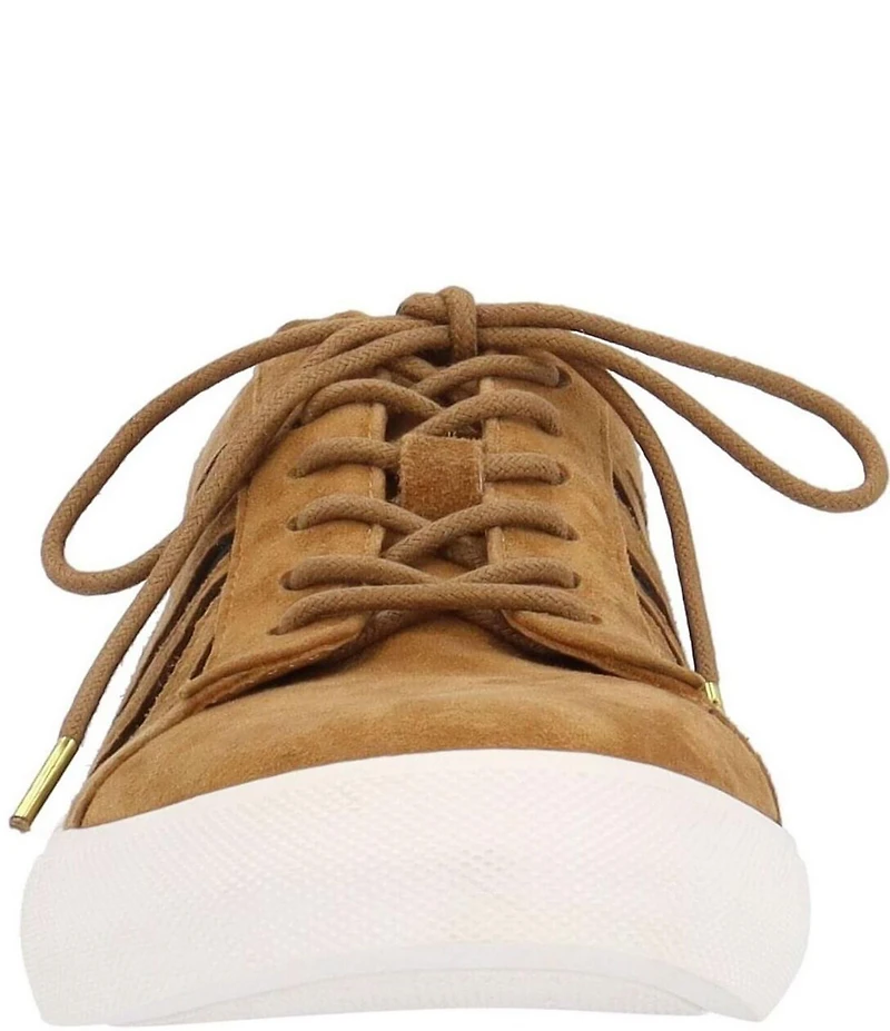 L'amour Des Pieds Keaton Suede and Mesh Lace Up Sneakers