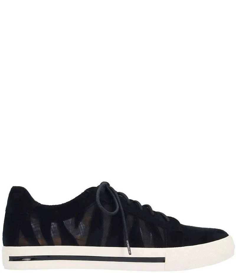 L'amour Des Pieds Keaton Suede and Mesh Lace Up Sneakers