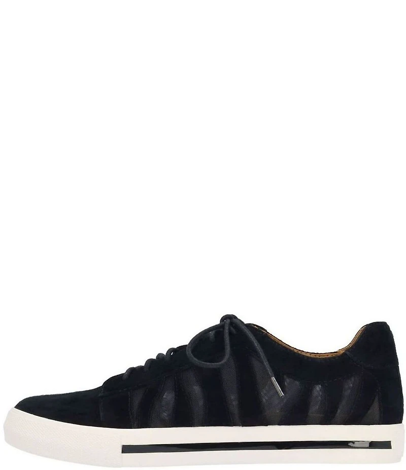 L'amour Des Pieds Keaton Suede and Mesh Lace Up Sneakers