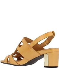 L'Amour Des Pieds Marise Leather Slingback Block Heel Sandals