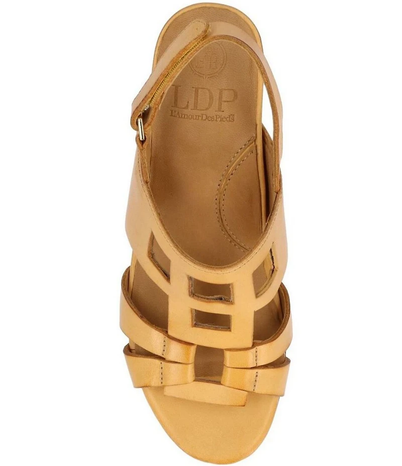 L'Amour Des Pieds Marise Leather Slingback Block Heel Sandals