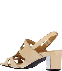 L'Amour Des Pieds Marise Leather Slingback Block Heel Sandals