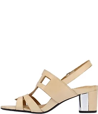 L'Amour Des Pieds Marise Leather Slingback Block Heel Sandals
