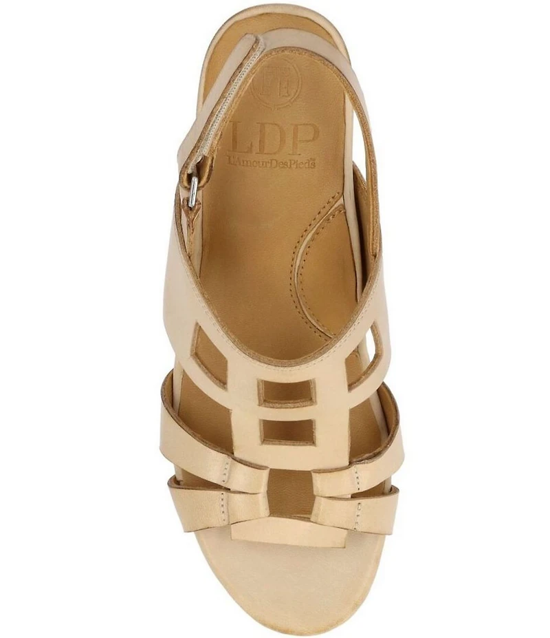 L'Amour Des Pieds Marise Leather Slingback Block Heel Sandals