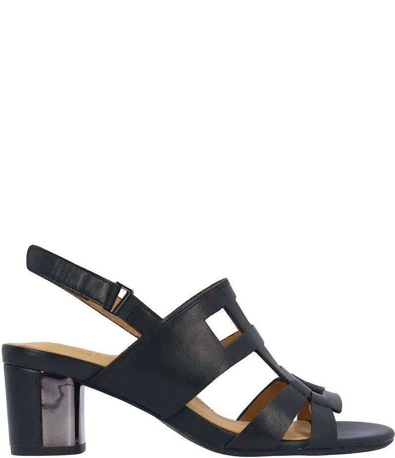 L'Amour Des Pieds Marise Leather Slingback Block Heel Sandals