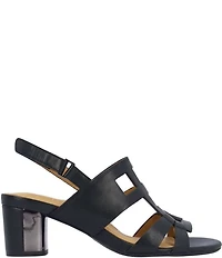 L'Amour Des Pieds Marise Leather Slingback Block Heel Sandals
