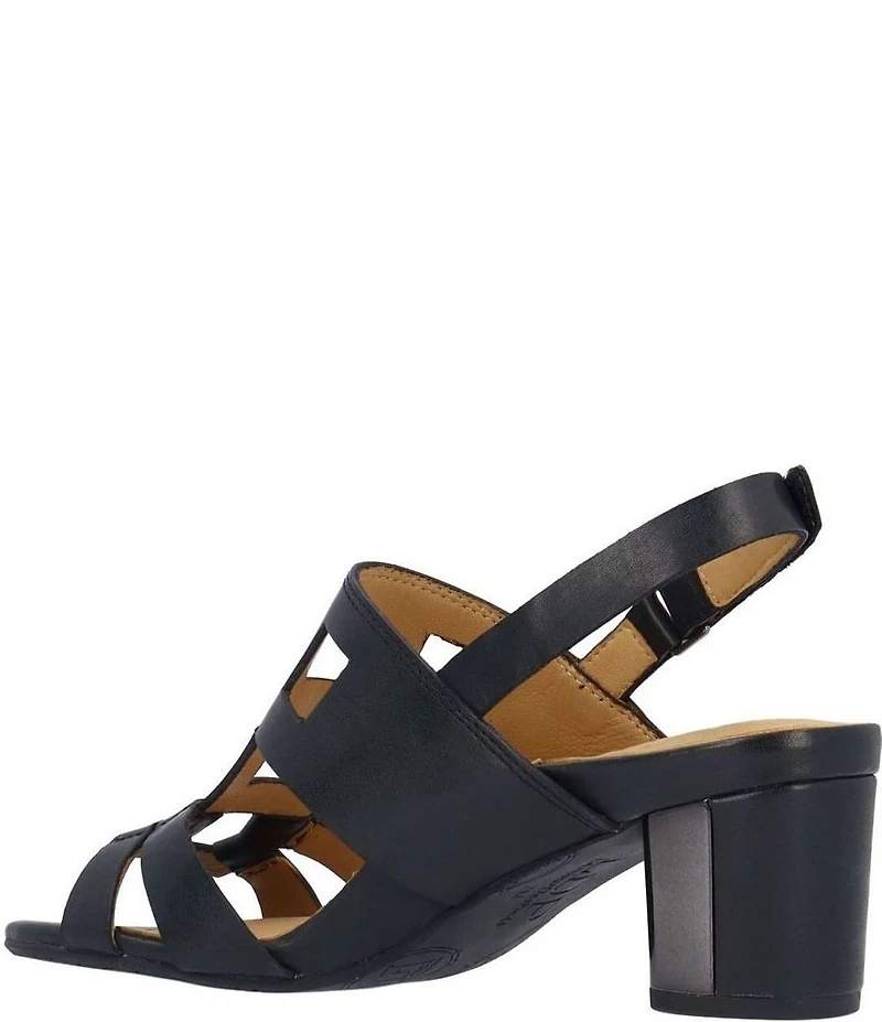 L'Amour Des Pieds Marise Leather Slingback Block Heel Sandals