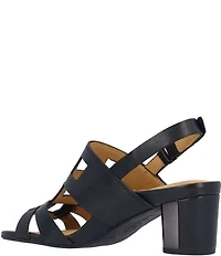 L'Amour Des Pieds Marise Leather Slingback Block Heel Sandals