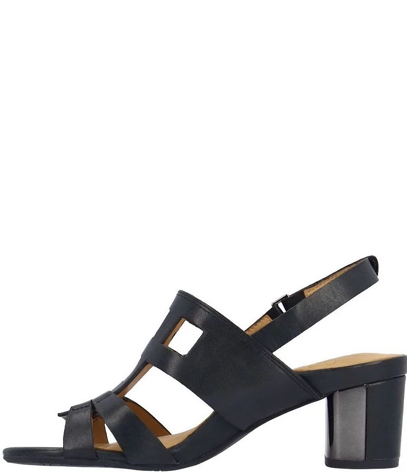 L'Amour Des Pieds Marise Leather Slingback Block Heel Sandals