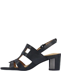 L'Amour Des Pieds Marise Leather Slingback Block Heel Sandals
