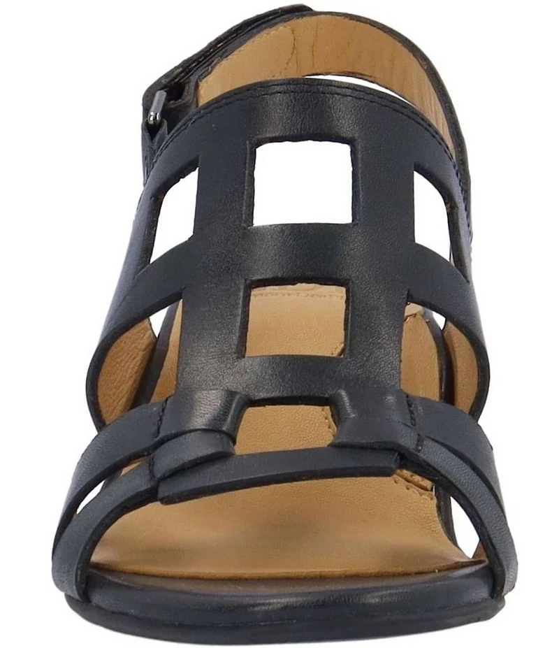 L'Amour Des Pieds Marise Leather Slingback Block Heel Sandals