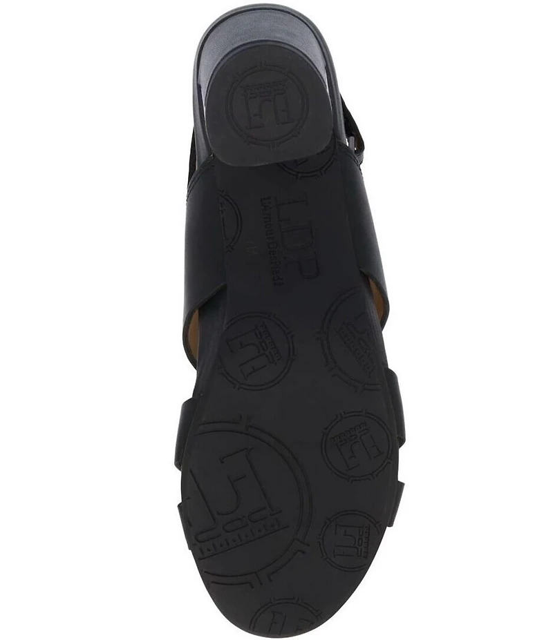 L'Amour Des Pieds Marise Leather Slingback Block Heel Sandals