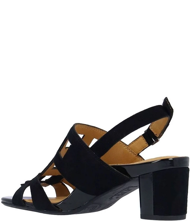 L'Amour Des Pieds Marise Suede Slingback Block Heel Sandals