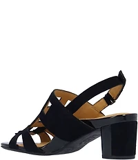 L'Amour Des Pieds Marise Suede Slingback Block Heel Sandals