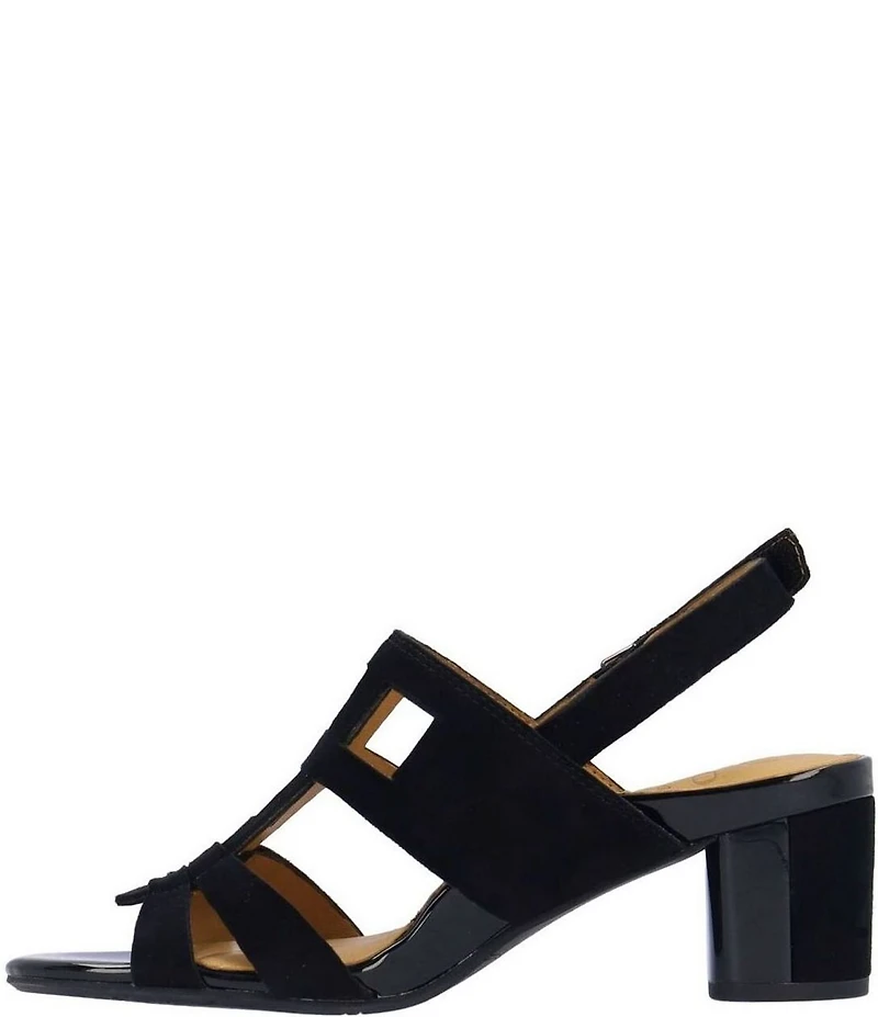 L'Amour Des Pieds Marise Suede Slingback Block Heel Sandals