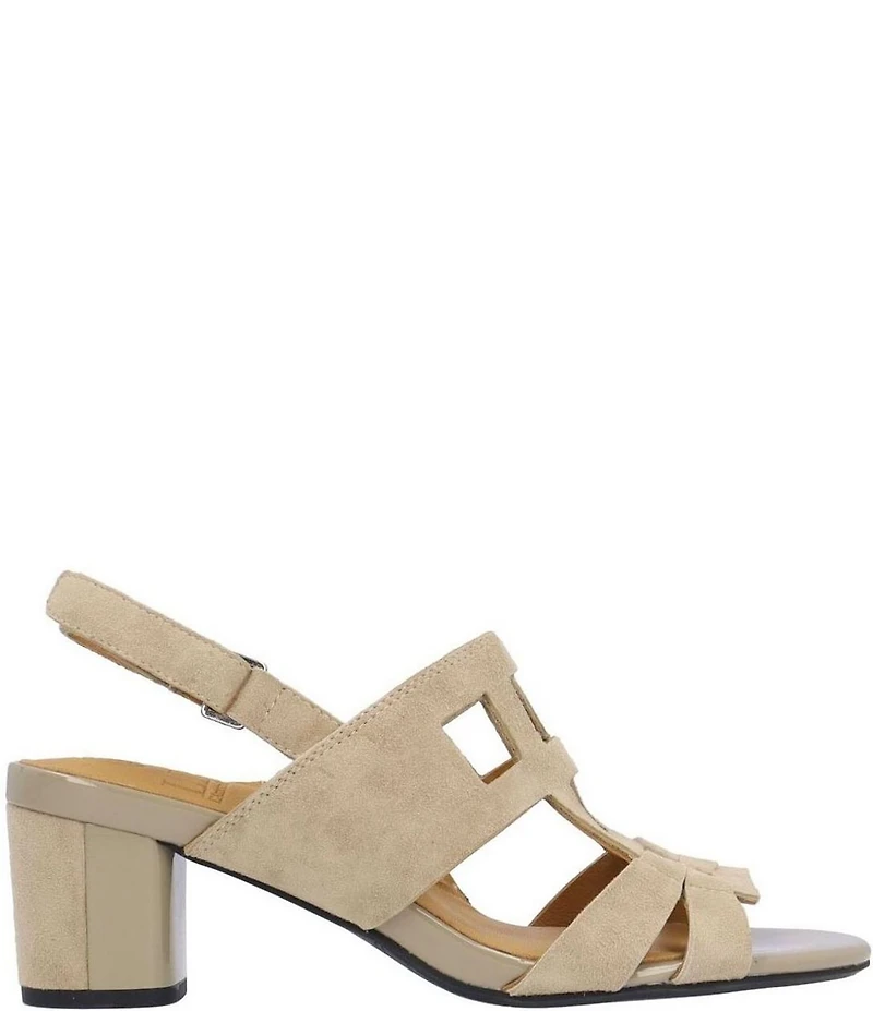 L'Amour Des Pieds Marise Suede Slingback Block Heel Sandals