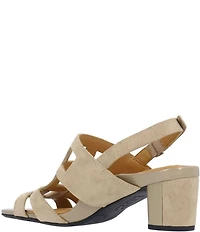 L'Amour Des Pieds Marise Suede Slingback Block Heel Sandals