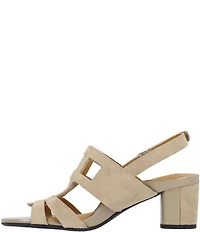 L'Amour Des Pieds Marise Suede Slingback Block Heel Sandals
