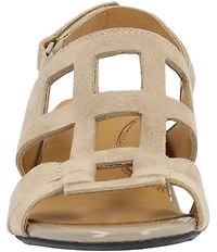 L'Amour Des Pieds Marise Suede Slingback Block Heel Sandals