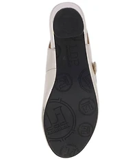 L'Amour Des Pieds Merryn Metallic Leather Peep Toe Slingback Mary Jane Pumps