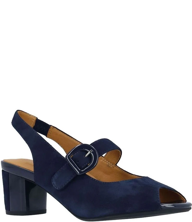 L'Amour Des Pieds Merryn Suede Mary Jane Slingback Pumps