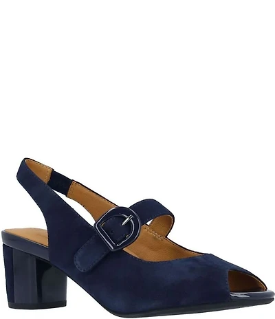 L'Amour Des Pieds Merryn Suede Mary Jane Slingback Pumps