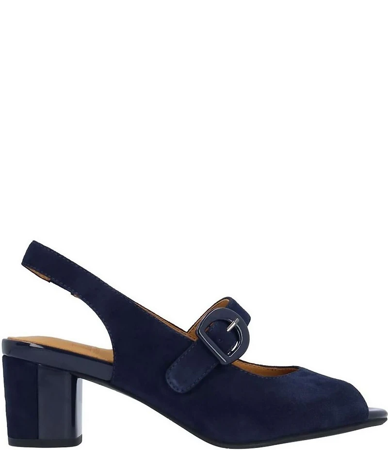L'Amour Des Pieds Merryn Suede Mary Jane Slingback Pumps