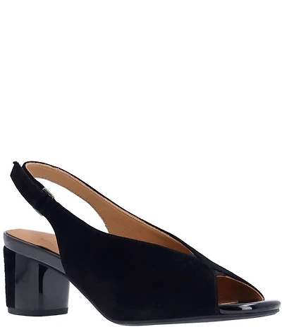L'Amour Des Pieds Murali Suede Peep Toe Slingback Pumps