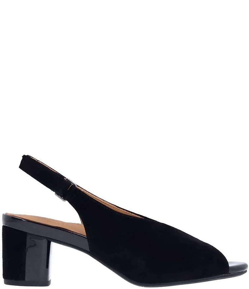 L'Amour Des Pieds Murali Suede Peep Toe Slingback Pumps