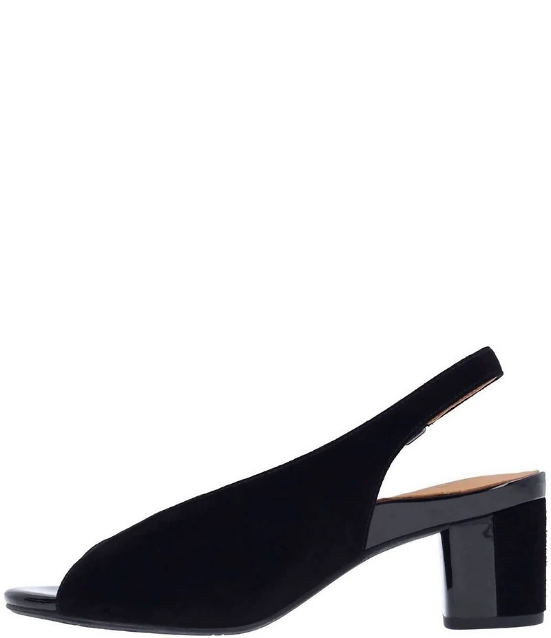 L'Amour Des Pieds Murali Suede Peep Toe Slingback Pumps